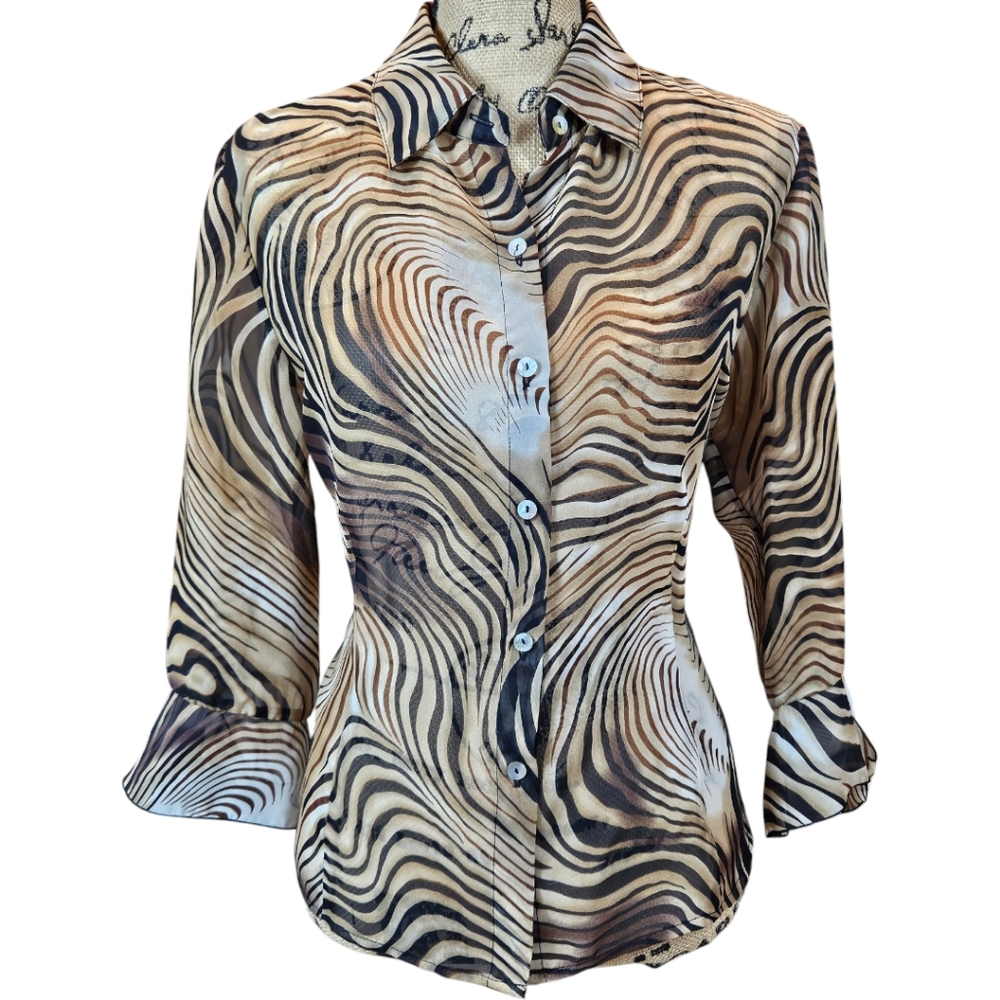 Nicola Sheer Animal Print Blouse